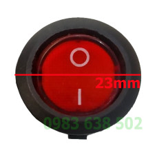 Công tắc 2 chân tròn bập bênh có đèn báo sáng hàn mạch 23mm